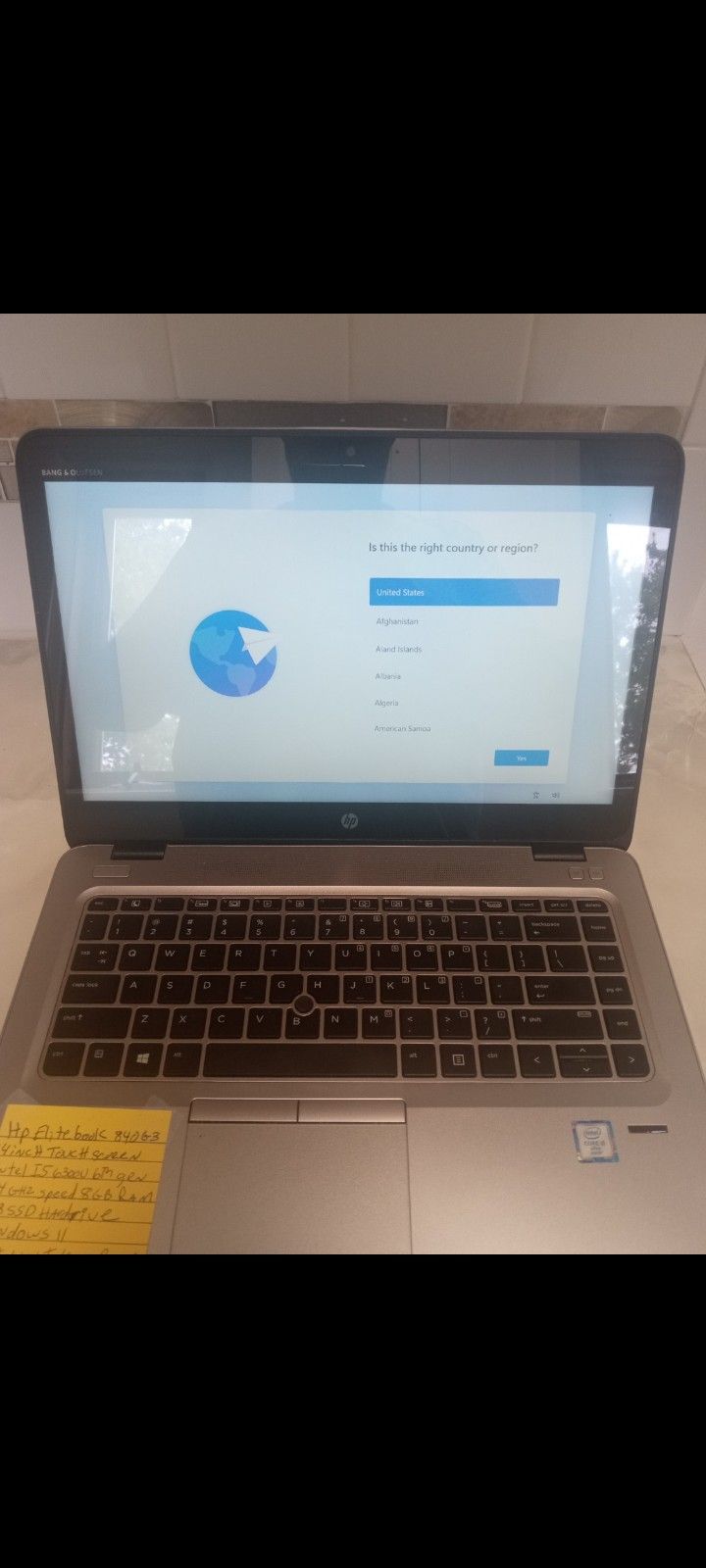 HP Elitebook Touchscreen Laptop Fast Intel I-5 Sixth Generation Windows 11 Pro Excellent Condition 