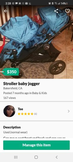 Double Stroller Teal