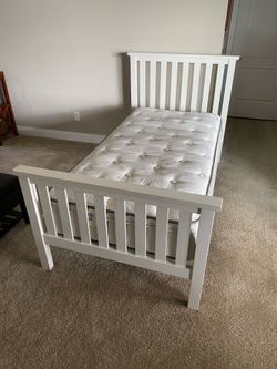 Pottery barn twin bed and mattress