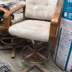 Two Swivel Bar Stools 