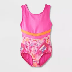 Girls' Feathered Hearts Leotard - Cat & Jack™ Pink size XL (14) new