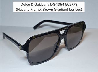 Dolce & Gabbana Sunglasses DG4354 502/73 (Havana Frame, Brown Gradient Lenses)
