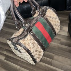 Original GG Canvas Vintage Web Boston Bag Medium