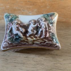 R. Capodimonte Hand Painted Trinket Box
