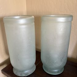 Frosted Mexican Glass Candleholders