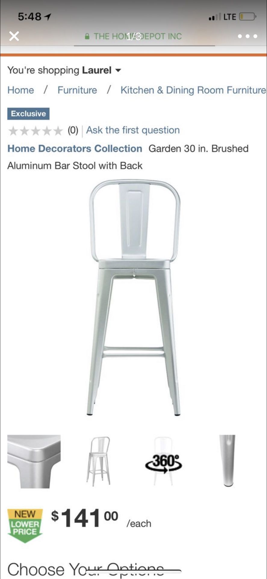 home Decorator Collection garden bar stools brand new