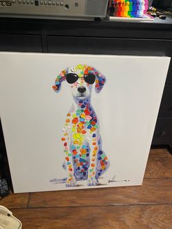 Colorful Dog with Sunglasses Canvas Wall Art - See My Other Items 😎
