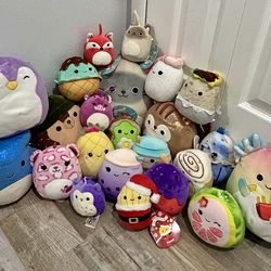 Huge Squishmallow Lot – 23 Plush (10”, 7”, 5”, 4”, Clip)