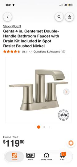 Moen Genta 4 in. Centerset Double-Handle Bathroom Faucet