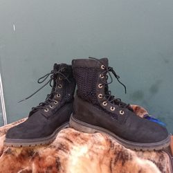 Timberland Black Suede Ankle Boots Size 7.5