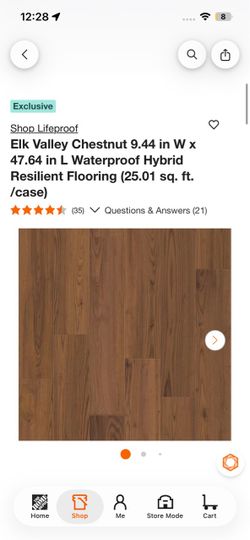 Elk Valley Chestnut 9.44 in W x 47.64 in L Waterproof Hybrid Resilient Flooring (25.01 sq. ft. /case)