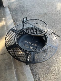round 2 in 1 firepit with grill