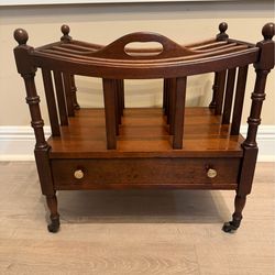 Antique Canterbury Magazine Rack !
