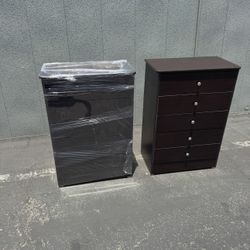 Mocha Brown Five Drawer Chest New! 