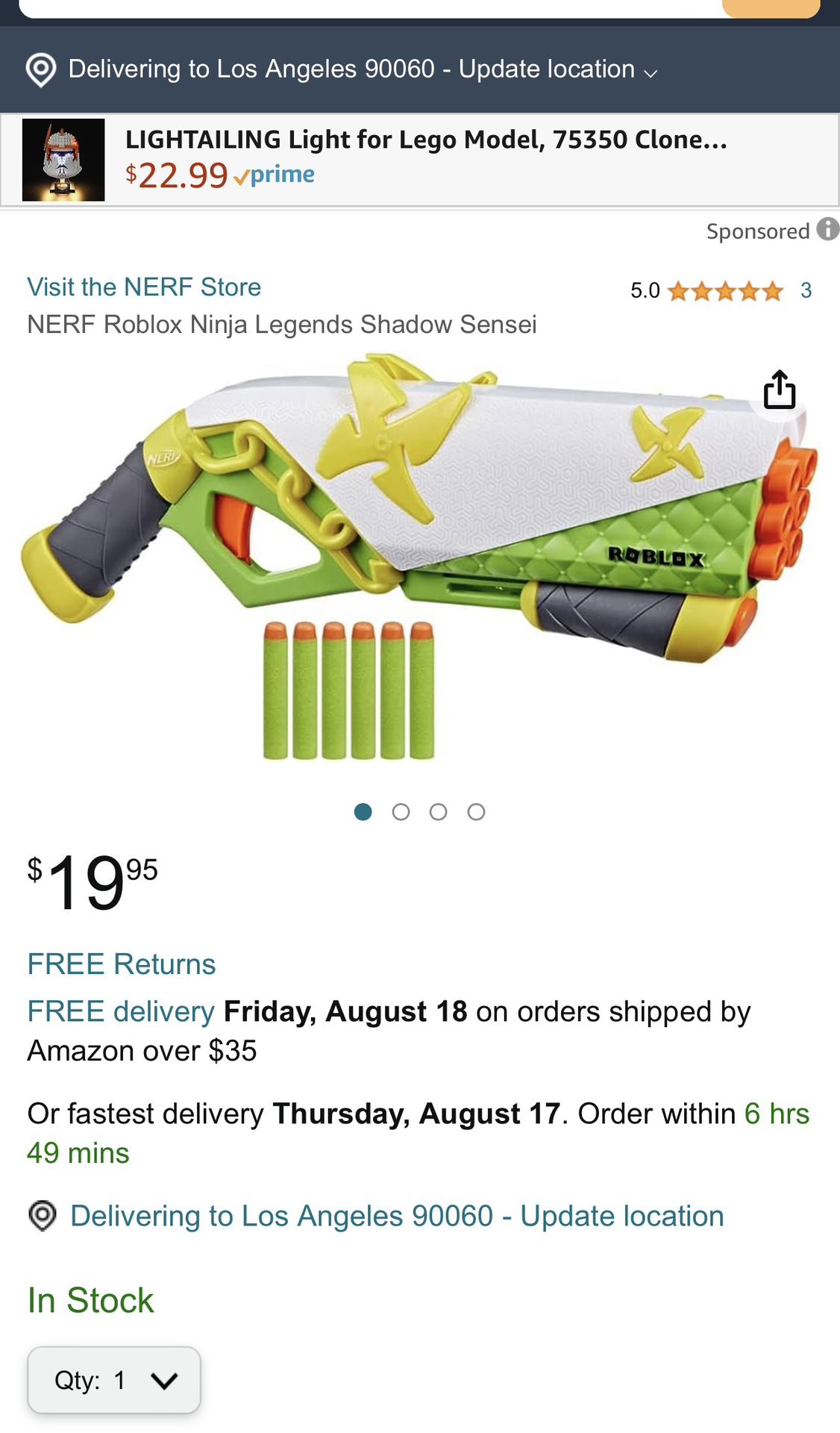 Nerf, Nerf Roblox Ninja Legends: Shadow Sensei Blaster, Merchandise