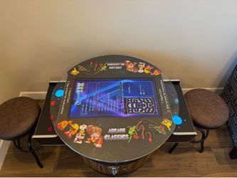 Wine Barrel Arcade Console with 524 Retro Arcade Games