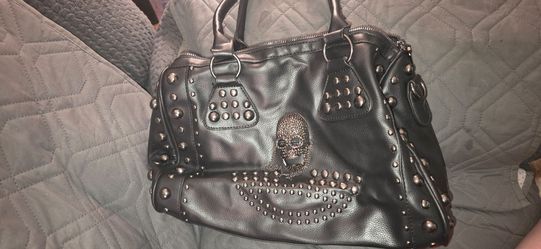 Large Studded, Leather Purse