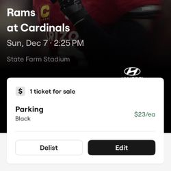 PARKING PASSES - Arizona Cardinals vs Los Angeles Rams - Dec 7th - 1 Black and 1 Purple pass