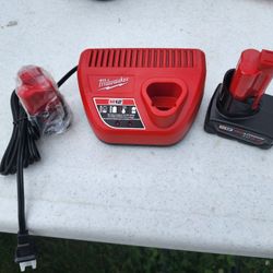 3pc  MILWAUKEE Genuine  M12  4.0 Battery, 2.0 battery and Charger, NEW 
