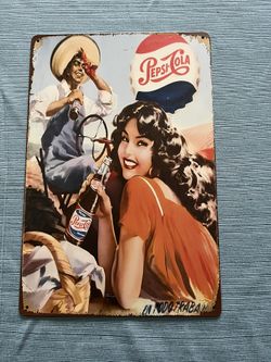 12” x 8” Pepsi Tin Sign