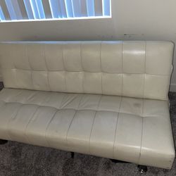 White Leather Futon 