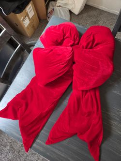 Huge red velvet bow