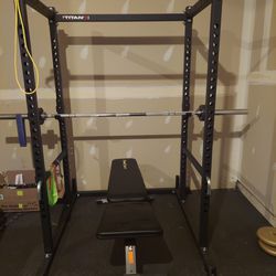 Titan Squat Rack, Barbell, Weight Plates, Misc Fitness Equipment 