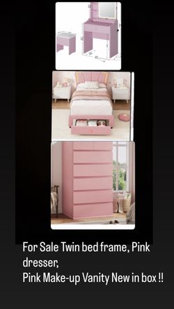 Pink twin bed set