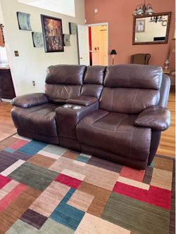 Leather Reclining Loveseat