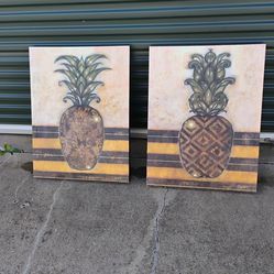 Norman Wyatt Regal Pineapple Art on Canvas 31"