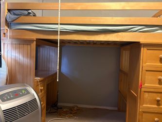 Twin Loft Bed with Desk and Storage