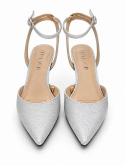 Unisa Silver Glitter Pointed-Toe Heels size 11