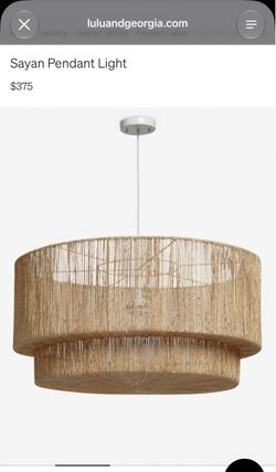 Lulu & Georgia Sayan Pendant Light Natural Woven 24” New Open Box