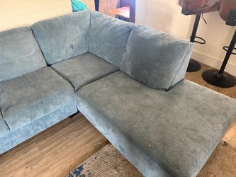 Blue Fabric Sectional Sofa