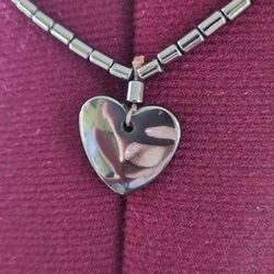 Hematite Heart Necklace 