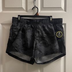 Brand New Black Camo Running Shorts Size L 12/14 Juniors 