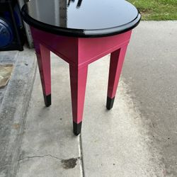 Pink And Black Side Table