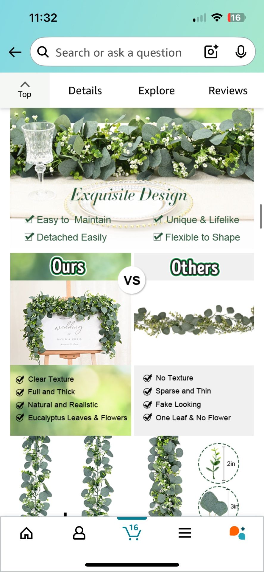 2Pcs Eucalyptus Garland, 5.9FT Greenery Garland, Green Garland with Flowers, Artificial Faux Silver Dollar Eucalyptus Leaves Vines for Table Home Wedd