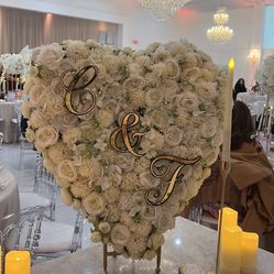 White Formal Wedding Heart Arrangement 