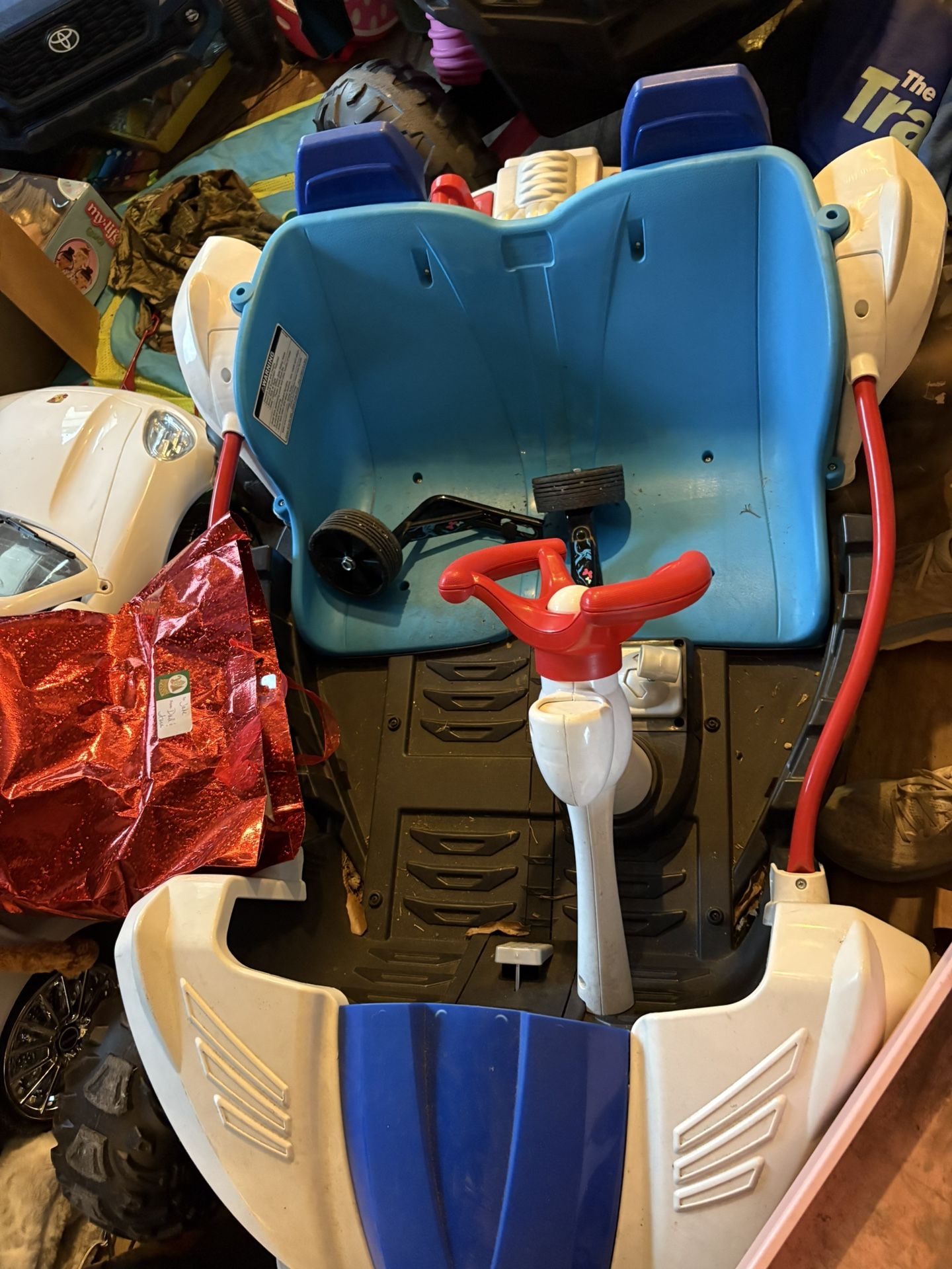 Blue And White Power wheel Car 