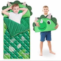 Kid Sleeping Bag, Dinosaur Slumber Sack, Toddler Boy Nap Mat