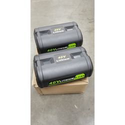 2 PACK 6.5AH Lithium Battery for Ryobi 40V 6.0Ah Battery OP40602 OP40601
