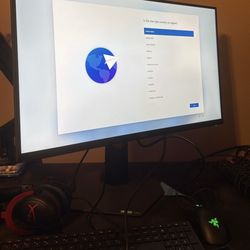 Dell monitor+ hyperx headphones+razor mouse+ keyboard