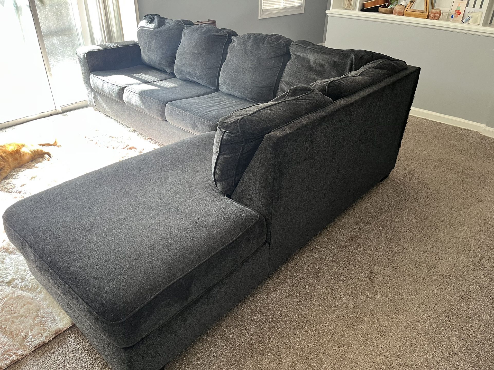 Sectional Couch with Twin Pull Out Bed and mattress
