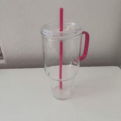 Glass Cup - Tumbler - Pink