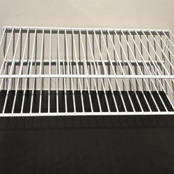 White Wire Storage Double Shelf