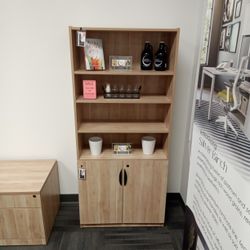 Office Bookcase | 72" Adjustable Bookshelf With Storage