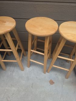 3 expensive woood bar stools Glendora