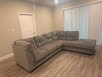 Gray Fabric Sectional Sofa with Chaise