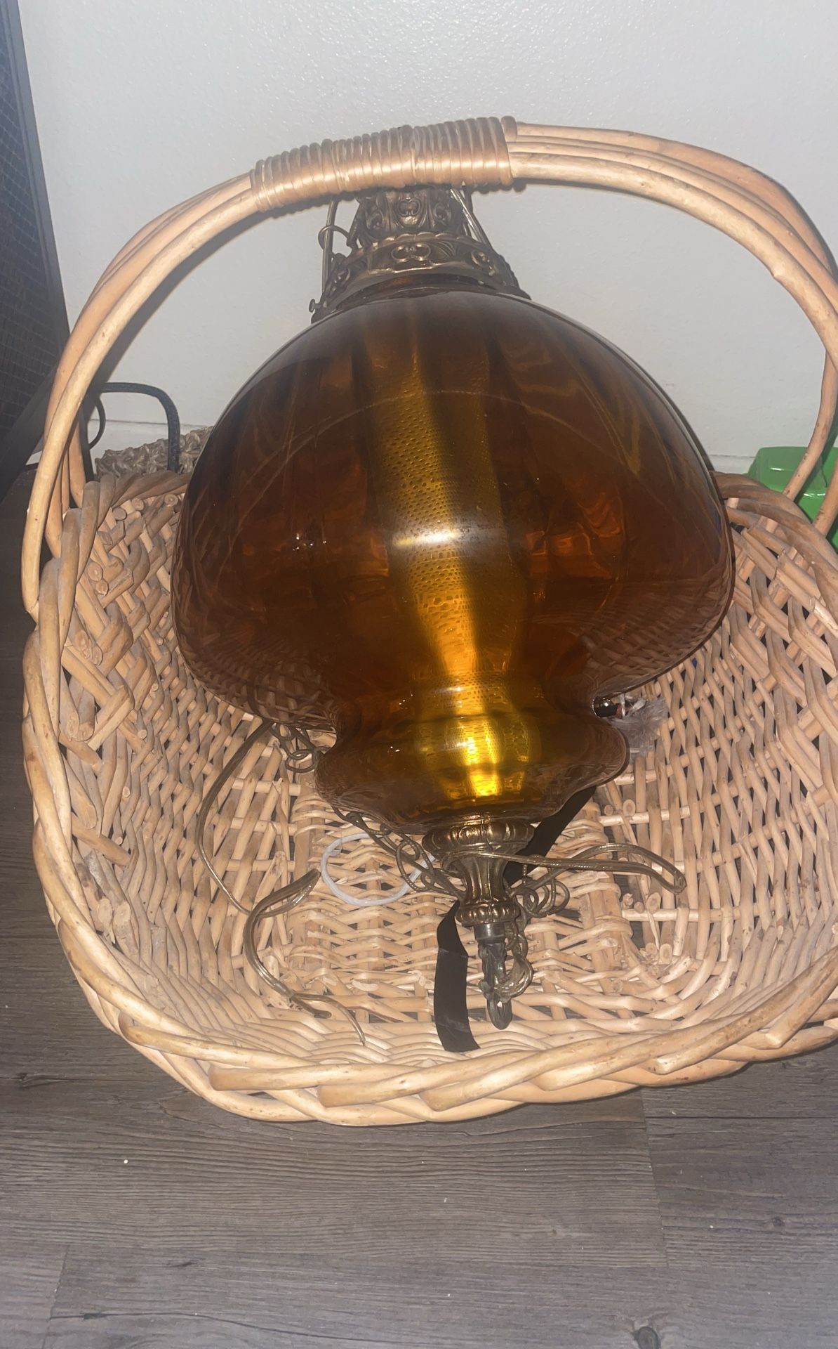 Antique Amber Hanging Lamp